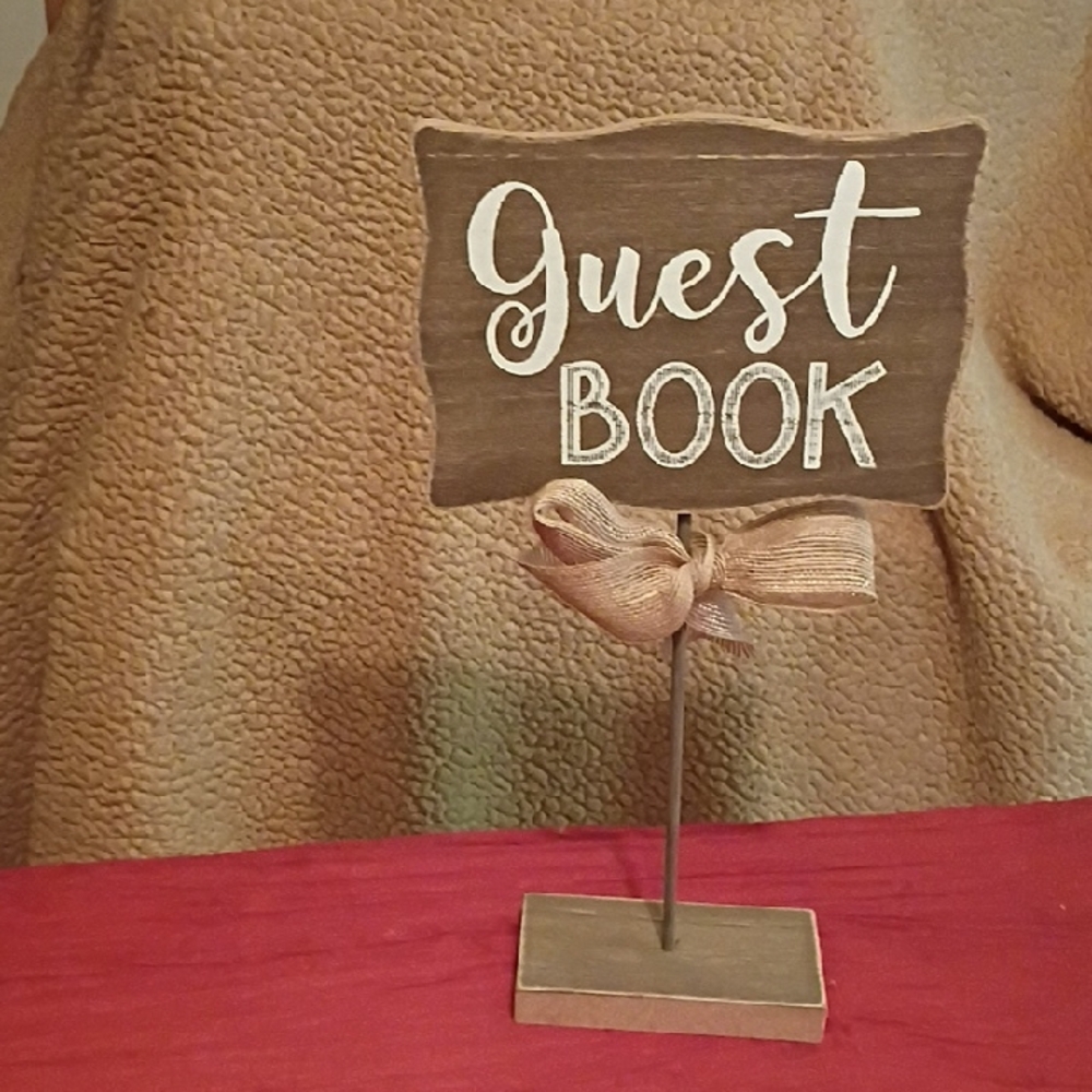 Rustic Guest Book Sign with Bow